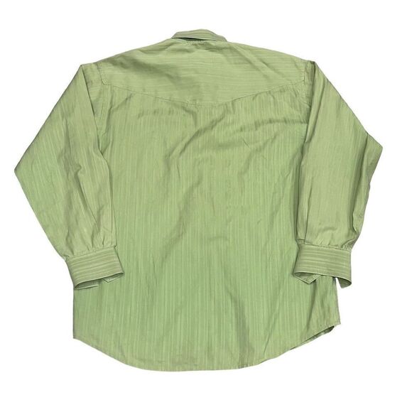 Lucchese Classics Mens Button Down Medium Green Shirt Casual Pocket 100% Cotton - Picture 2 of 4